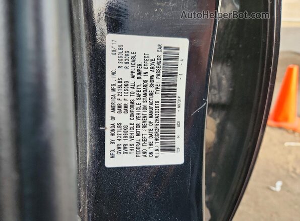 1HGCR2F52HA303676 2017 HONDA ACCORD Черный Вид подкапотного пространства