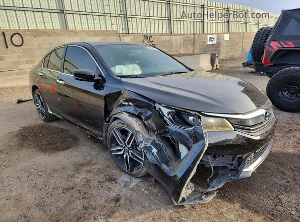 1HGCR2F52HA303676 2017 HONDA ACCORD Черный Передняя правая четверть