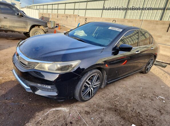 1HGCR2F52HA303676 2017 HONDA ACCORD Черный Передняя левая четверть