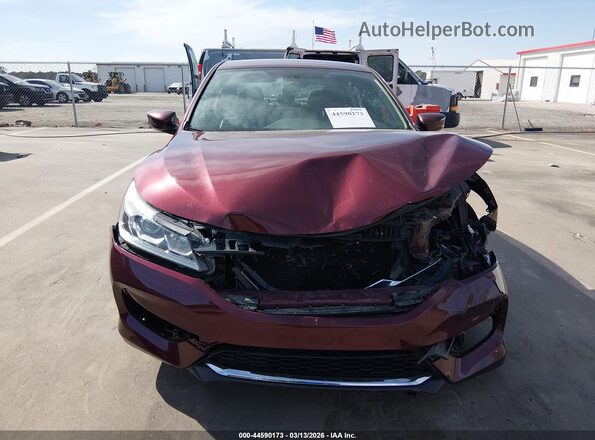 1HGCR2F57GA022973 2016 HONDA ACCORD Бордовый Вид щитка приборов
