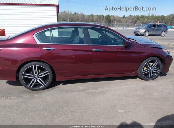 1HGCR2F57GA022973 2016 HONDA ACCORD Бордовый Вид задней части салона