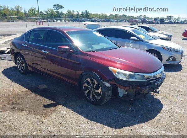 1HGCR2F73HA242338 2017 HONDA ACCORD Темно-бордовый Передняя правая четверть