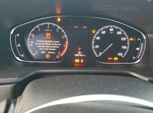 1HGCV1F14KA155864 2019 HONDA ACCORD Белый Вид щитка приборов