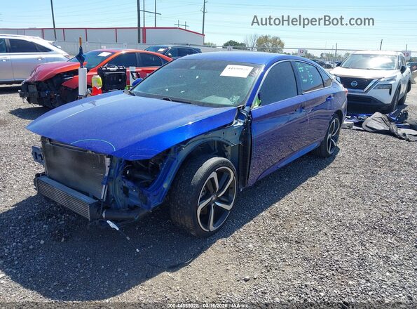 1HGCV1F30KA105691 2019 HONDA ACCORD Синий Передняя левая четверть