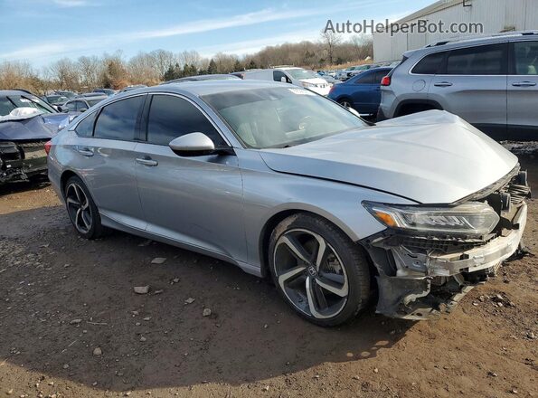 1HGCV1F30KA174574 2019 HONDA ACCORD Серебряный Передняя правая четверть