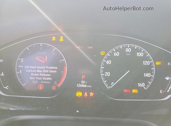 1HGCV1F30KA174574 2019 HONDA ACCORD Серебряный Вид щитка приборов