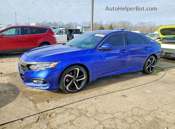 1HGCV1F31KA099755 2019 HONDA ACCORD Синий Передняя левая четверть