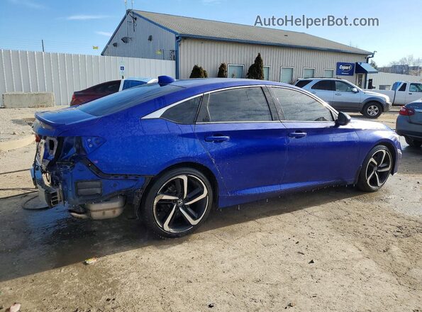 1HGCV1F31KA099755 2019 HONDA ACCORD Синий Задняя правая четверть