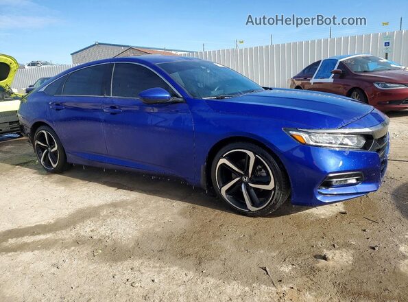 1HGCV1F31KA099755 2019 HONDA ACCORD Синий Передняя правая четверть