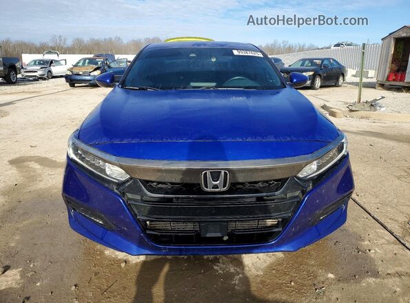 1HGCV1F31KA099755 2019 HONDA ACCORD Синий Вид спереди