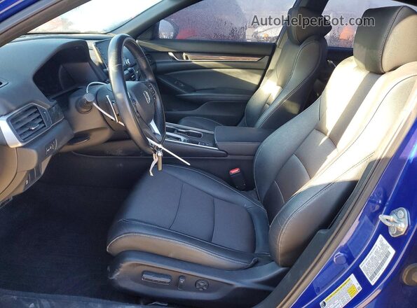 1HGCV1F31KA099755 2019 HONDA ACCORD Синий Вид салона спереди