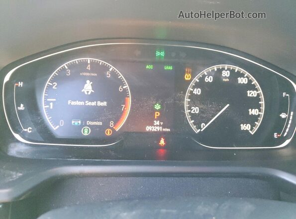 1HGCV1F31KA099755 2019 HONDA ACCORD Синий Вид щитка приборов