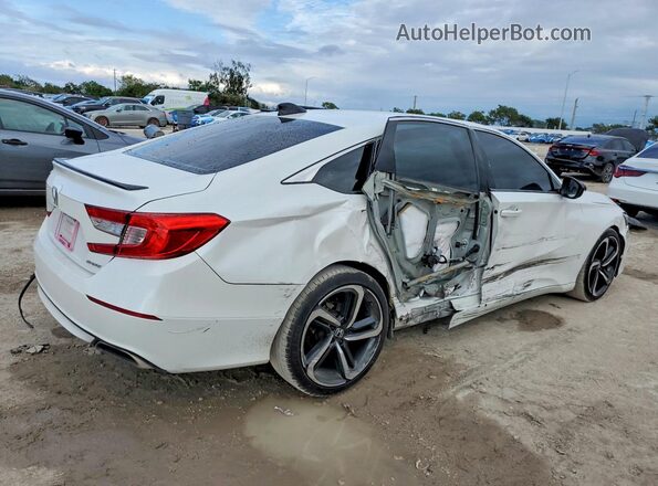 1HGCV1F32MA028504 2021 HONDA ACCORD Белый Задняя правая четверть