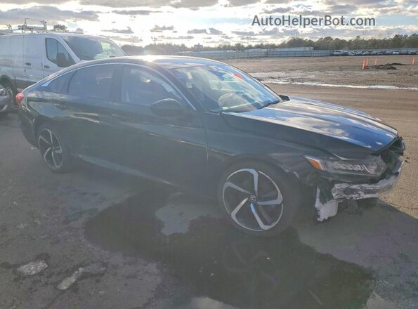 1HGCV1F33KA126261 2019 HONDA ACCORD Черный Передняя правая четверть