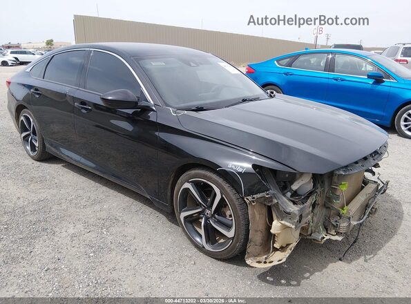 1HGCV1F34KA024726 2019 HONDA ACCORD Черный Передняя правая четверть