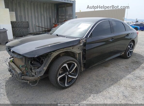 1HGCV1F34KA024726 2019 HONDA ACCORD Черный Передняя левая четверть