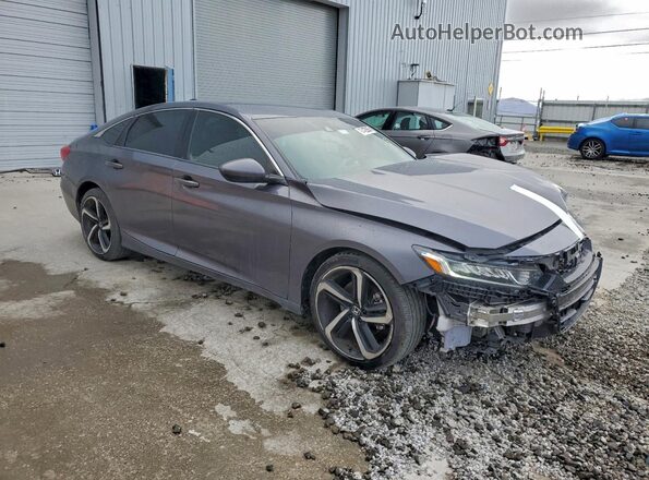 1HGCV1F34KA125538 2019 HONDA ACCORD Серый Передняя правая четверть