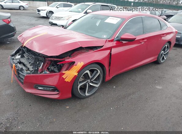 1HGCV1F35KA127086 2019 HONDA ACCORD Red წინა მარცხენა ხედი სამი მეოთხედიდან