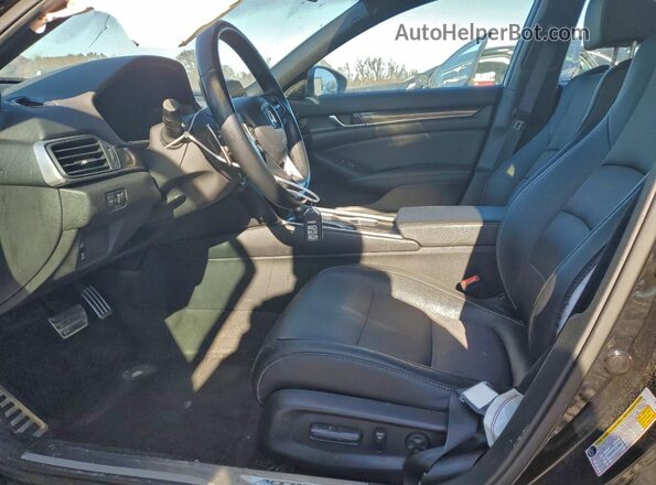 1HGCV1F35KA131168 2019 HONDA ACCORD Black Widok wnętrza z przodu