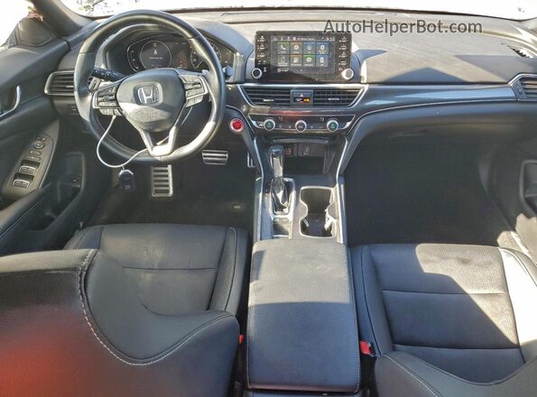 1HGCV1F35KA131168 2019 HONDA ACCORD Black Widok deski rozdzielczej