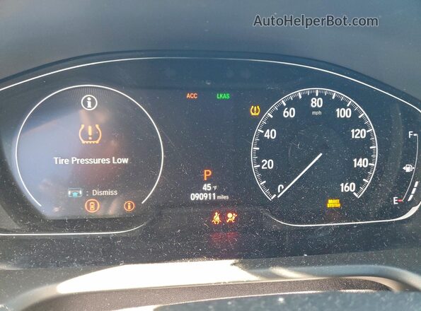 1HGCV1F35KA131168 2019 HONDA ACCORD Black Widok zestawu wskaźników
