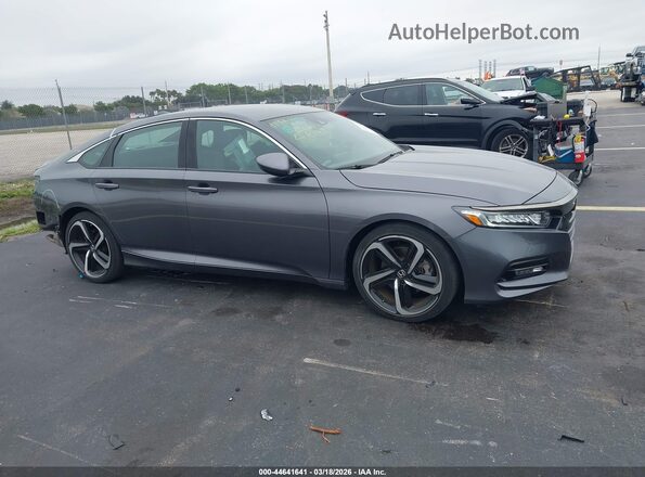 1HGCV1F36KA024601 2019 HONDA ACCORD Серый Передняя правая четверть