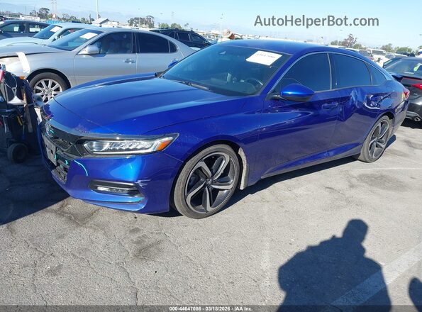 1HGCV1F36KA045741 2019 HONDA ACCORD Синий Передняя левая четверть