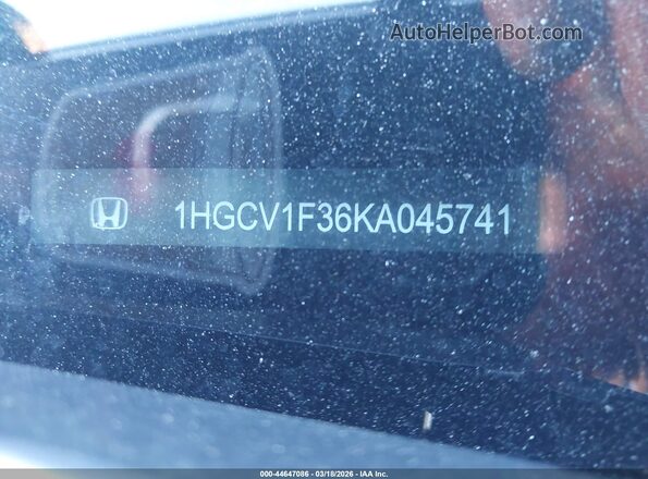 1HGCV1F36KA045741 2019 HONDA ACCORD Синий Вид подкапотного пространства
