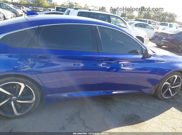 1HGCV1F36KA045741 2019 HONDA ACCORD Синий Вид задней части салона