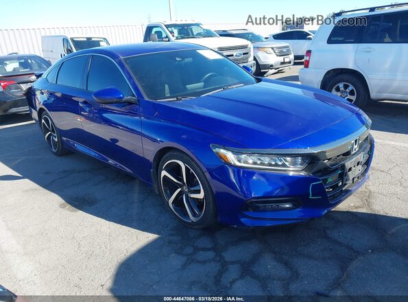 1HGCV1F36KA045741 2019 HONDA ACCORD Синий Передняя правая четверть