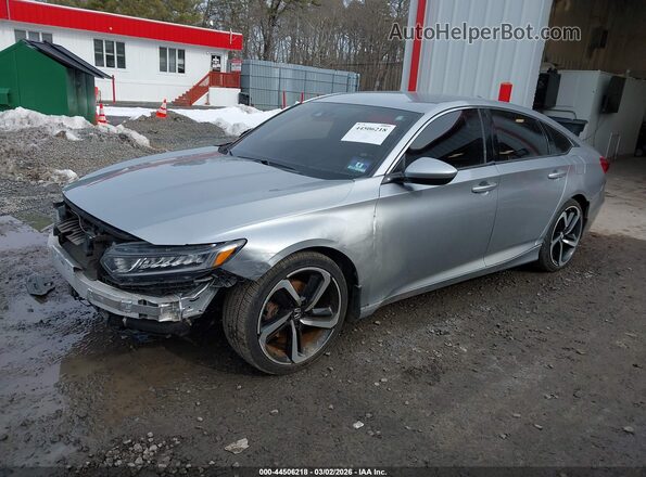 1HGCV1F36KA115738 2019 HONDA ACCORD Серебряный Передняя левая четверть