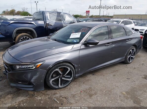 1HGCV1F36KA162834 2019 HONDA ACCORD Серый Передняя левая четверть