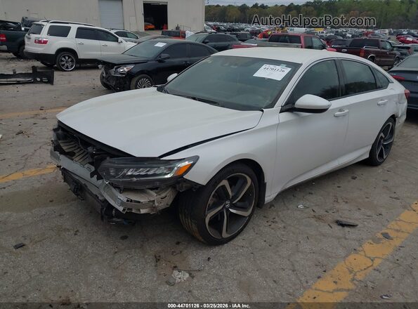 1HGCV1F37JA236020 2018 HONDA ACCORD White წინა მარცხენა ხედი სამი მეოთხედიდან