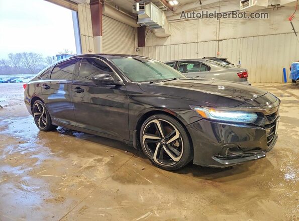 1HGCV1F37NA086870 2022 HONDA ACCORD Черный Передняя правая четверть