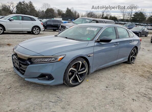 1HGCV1F39MA032050 2021 HONDA ACCORD Blue Przód lewy