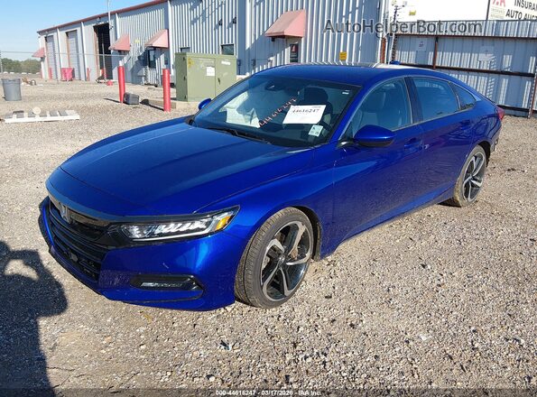 1HGCV1F3XLA039099 2020 HONDA ACCORD Синий Передняя левая четверть