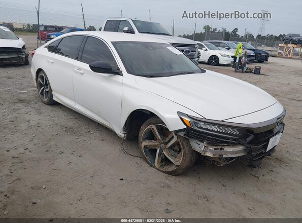 1HGCV1F41MA075063 2021 HONDA ACCORD Белый Передняя правая четверть