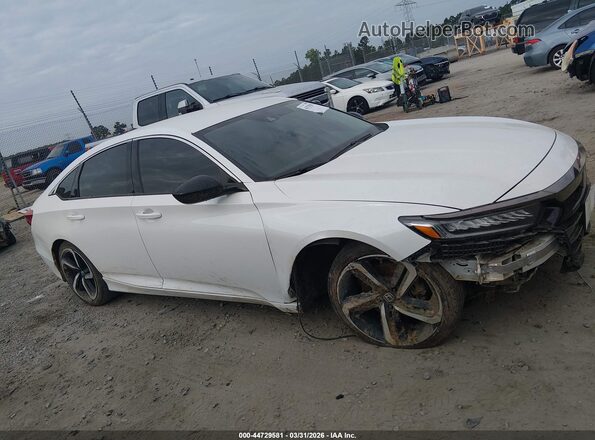 1HGCV1F41MA075063 2021 HONDA ACCORD Белый Вид задней части салона