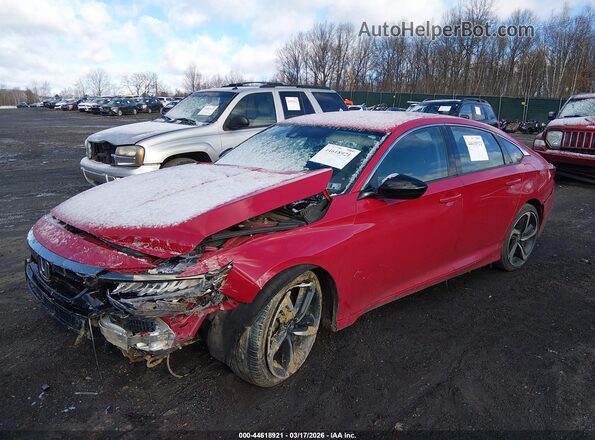 1HGCV1F47NA058897 2022 HONDA ACCORD Красный Передняя левая четверть