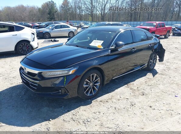 1HGCV1F52NA023760 2022 HONDA ACCORD Черный Передняя левая четверть