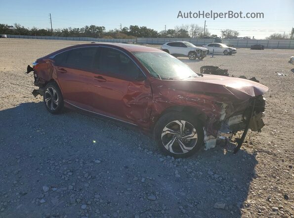 1HGCV1F5XKA168380 2019 HONDA ACCORD Красный Передняя правая четверть