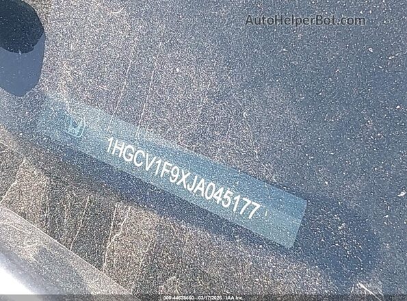 1HGCV1F9XJA045177 2018 HONDA ACCORD Белый 
