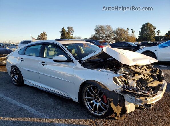 1HGCV2E36KA022807 2019 HONDA ACCORD Белый Передняя правая четверть