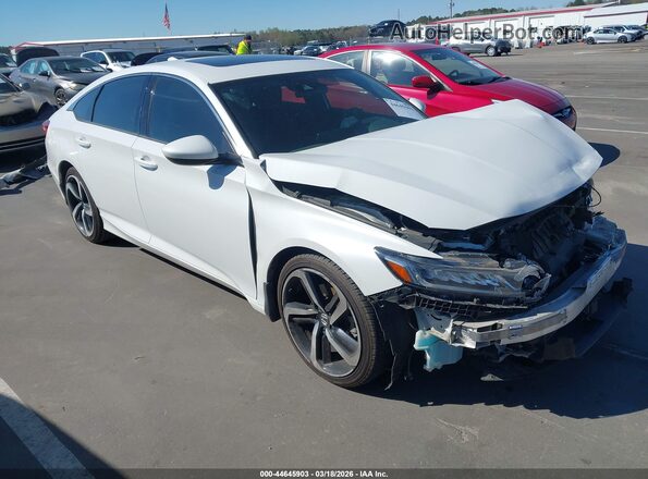 1HGCV2F31KA036077 2019 HONDA ACCORD Белый Передняя правая четверть