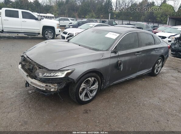1HGCV2F64JA015832 2018 HONDA ACCORD Серый Передняя левая четверть