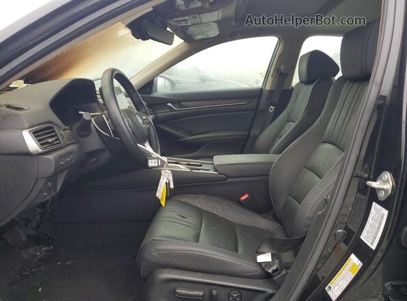 1HGCV2F94KA035963 2019 HONDA ACCORD Black Widok wnętrza z przodu