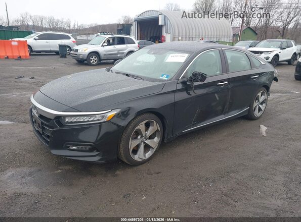 1HGCV2F96JA041911 2018 HONDA ACCORD Черный Передняя левая четверть