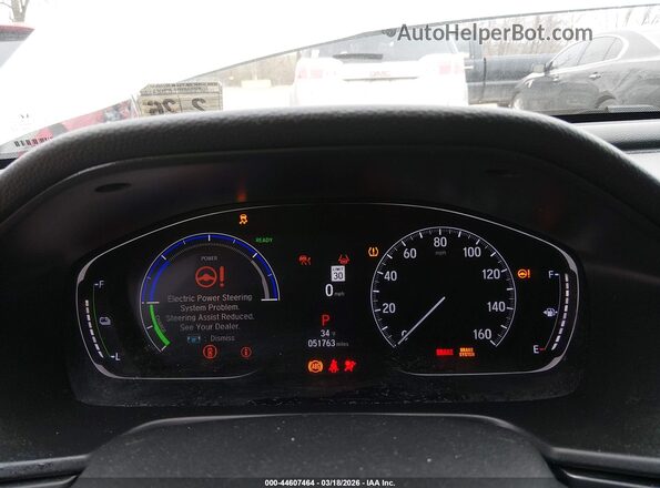 1HGCV3F17MA001292 2021 HONDA ACCORD HYBRID Белый Вид задних сидений