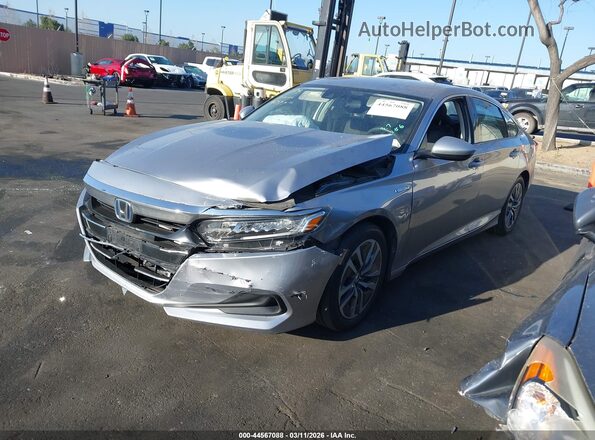 1HGCV3F18MA014777 2021 HONDA ACCORD HYBRID Silver Przód lewy