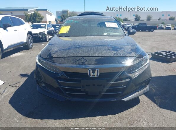 1HGCV3F2XNA042901 2022 HONDA ACCORD HYBRID Черный Вид задней части салона